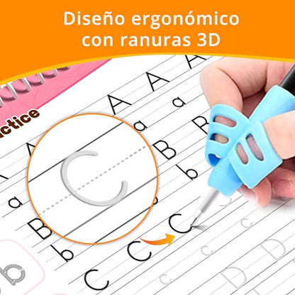Large Magic Grooved Writing Practice for Kids 3-5 – Spanish Edition | Grooved Writing Books Ages 6-8, Handwriting Practice for Kids 5-7, Preschool Tracing Workbook for Boys & Girls - size: Spanish