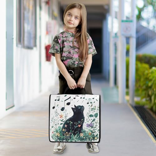 Personalized Cute Cat 3 D-Ring Binder Bag Multi-Pocket Zipper Organizer with Handle and Detachable Shoulder Strap Holds 500 Sheets for School Office Supplies - color: Dhb-003