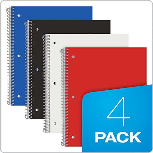 Oxford Spiral Notebook 8.5 X 11, College Ruled, 1 Subject, Water Resistant Cover, 100 Sheets - Pack of 4 - size: Pack of 4