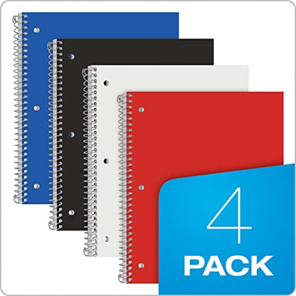 Oxford Spiral Notebook 8.5 X 11, College Ruled, 1 Subject, Water Resistant Cover, 100 Sheets - Pack of 4 - size: Pack of 4