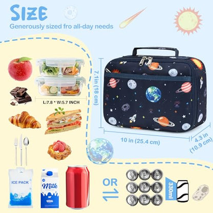 CAMTOP Backpack for Kids, Boys Girls Preschool Backpacks with Lunch Box Toddler Kindergarten School Bookbag Set (Blue Planet) - color: Blue Planet