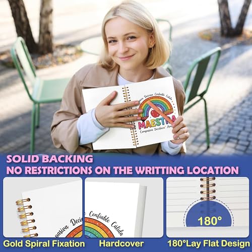JUDFNCDE Teacher Maestra Appreciation Gifts, Regalo Para Maestra, Rainbow Hardcover Notebook Journal 5.5 x 8.3 - color: Maestra-Rainbow