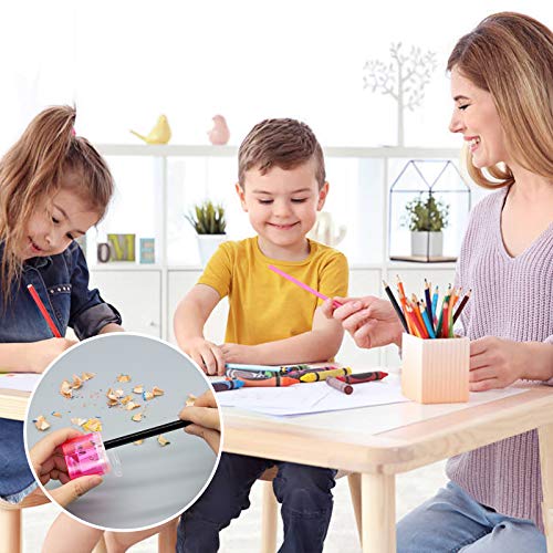 KIDMEN 12 PCS 2 Holes Small Manual Pencil Sharpener with Lid,for Kids,School - style: Small Pencil Sharpener