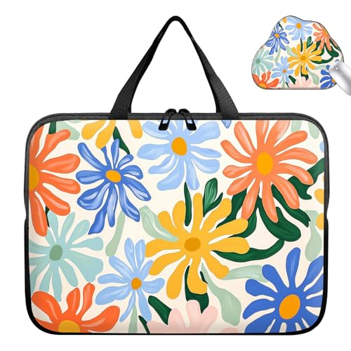 Laptop Bag 10 Inch,Resistant Shockproof Laptop Sleeve Case Protective Cover Carrying Case with Handle Compatible for HP Dell Lenovo Acer Asus Notebook Computer,Abstract Floral - color: Abstract Floral, size: 9-10.5 in