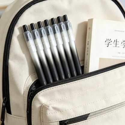 Fengtaiyuan Retractable Gel Pens, 0.5mm Bullet Point Fast Drying Black Ink, Frosted Gradient Triangular Ergonomic Barrel Writing Pens for School Exam Office Note Taking [Pack of 6] - color: BlackFRT01P6