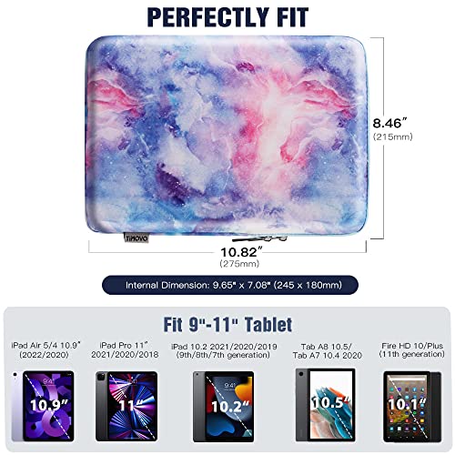 TiMOVO 9-11" Tablet Sleeve Bag, Nebula | Fit iPad 11" A16 2025 / 10.9"/10.2" / Air 11" 5/4 Gen / Galaxy Tab A9+/A11Plus 11", Fit Smart Keyboard - color: Dreamy Nebula, size: 9-11 Inch