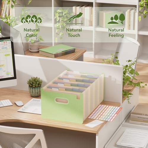 EcoStash 26포켓 아코디언 파일 오거나이저, 밀짚 파일 폴더, 업라이트 및 오픈 탑, A-Z 지폐 영수증 오거나이저, 100% BPA 프리, 자연으로 돌아가기, 건강한 생활, 레터/A4 사이즈 - 민트 그린 - color: 민트 그린., size: 26 Pockets