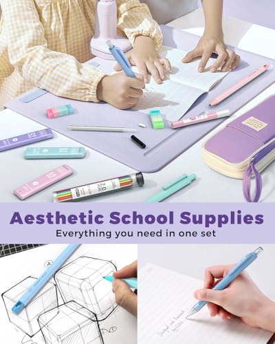 Four Candies 36PCS Mechanical Pencil Set with 624 Lead Refills (Purple) | 0.5mm - 2.0mm Mechanical Pencils, Aesthetic School Supplies for Writing, Drawing, Drafting , Note-Taking & Back to School - color: Purple
