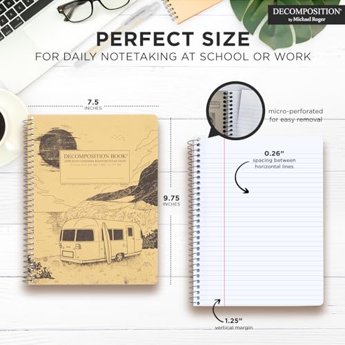 Decomposition Big Sur College Ruled Spiral Notebook - 9.75 x 7.5 Journal with 160 Lined Pages - 100% Recycled Paper - Notebooks for School Supplies, Home & Office - Made in USA - color: Big Sur, style: Spiral-bound