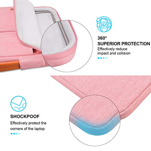 Lacdo 360° Protective Laptop Sleeve Case for 14 inch MacBook Pro M5 Pro/Max A3426 A3427 (2026), M5/M4/M3/M2/M1 A3434 A3112 A3401 A3185 A2918 A2992 | 13.8 inch Surface Laptop 7th Computer Bag, Peach - color: Peach, size: New MacBook Pro 14 Inch