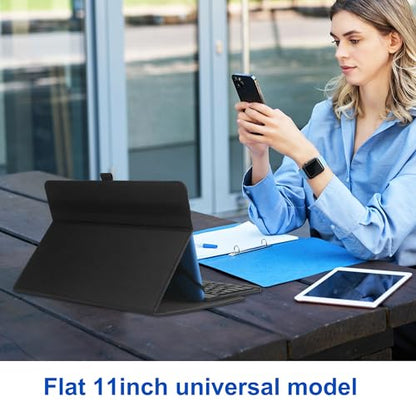 9",9.7",10.1",10.5",10.9",11" Tablet Universal Case with Keyboard, Case with Removable Wireless Bluetooth Keyboard & Pen Holder for iPad, Galaxy and Other 9-11 inch Tablet