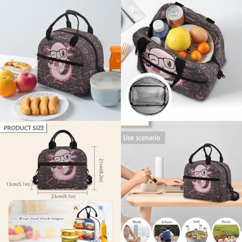 17 Inch School Backpack for Kids 5-12 Girls, Pink Axolotl Book Bag with Lunch Box Pencil Case Water Bottle Case Back to School Supplies - color: Pink Axolotl