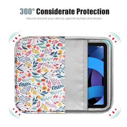TiMOVO 9-11" Tablet Sleeve Bag for iPad 11-inch A16 2025, iPad 10.9"/10.2"| Air 11 Inch/5th/4th Gen. 10.9", Galaxy Tab A9+/A11Plus 11", Protective Bag with Pocket, Flowers - color: Ac-Flowers, size: 9-11 Inch