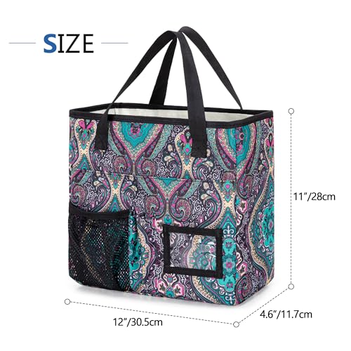 LoDrid Collapsible File Tote Bag with Handles for Letter Size Files, Totem | Portable File Organizer Box with 3 Built-in Boards for Letter Size Files, Document Storage Case for Office, Home, Travel