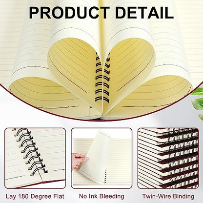 Yahenda 18 Pcs Spiral Notebooks Bulk, A5 8.3 x 5.5 Inch College Ruled Lined Notebooks, 100 Pages Soft Cover Journals for Students Classroom Office Back to School Supplies (Wine Red) - color: Wine Red
