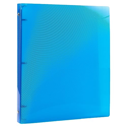 JAM PAPER Plastic 0.5 inch Binder - Blue 3 Ring Binder - Sold Individually - color: Blue, size: 0.5 inch