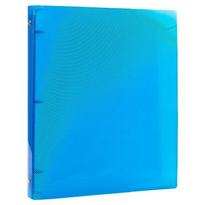 JAM PAPER Plastic 0.5 inch Binder - Blue 3 Ring Binder - Sold Individually - color: Blue, size: 0.5 inch