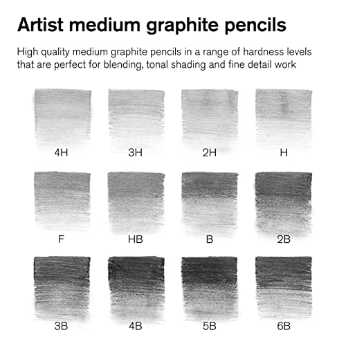Winsor & Newton Studio Collection 아티스트 연필, 흑연 연필, 12개 세트 - style: 12가지 색상 연필