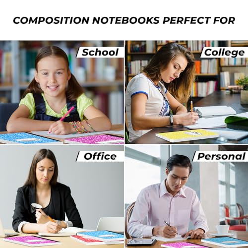 Rosmonde 2000 Pack (Pallet) Composition Notebook Bulk, College Ruled, Full Pallet of Composition Notebooks, 200 Pages (100 Sheets), 9-3/4 x 7-1/2, Bulk Notebooks for School & Office, 4-7 Days Transit - size: 2000 Pack | Full Pallet, style: Color Marble