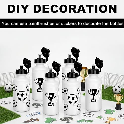 Ziliny 72 Pcs Resuable Water Bottles Bulk for Kids 20 oz Squeeze Sports Plastic Water Bottles with Lanyards Blank DIY Cups for VBS Back School Operation Christmas Summer Camp - color: White