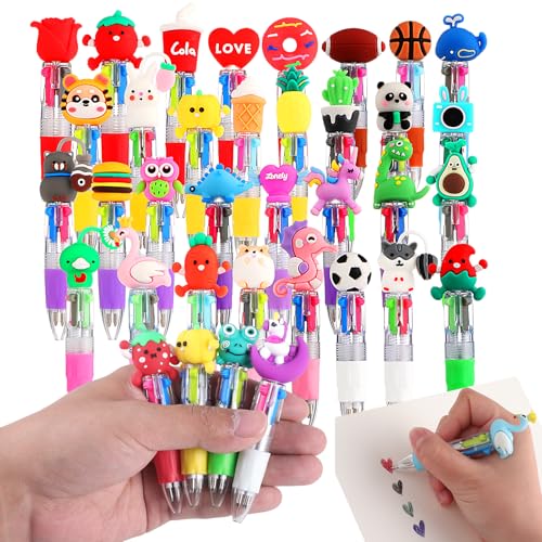 BESARME 32 Pcs Fun Pens for Kids, Prizes for Kids Classroom | 4-in-1 Cute Pen Bulk, Student Birthday Gifts from Teacher, Birthday Party Favors for 8-12