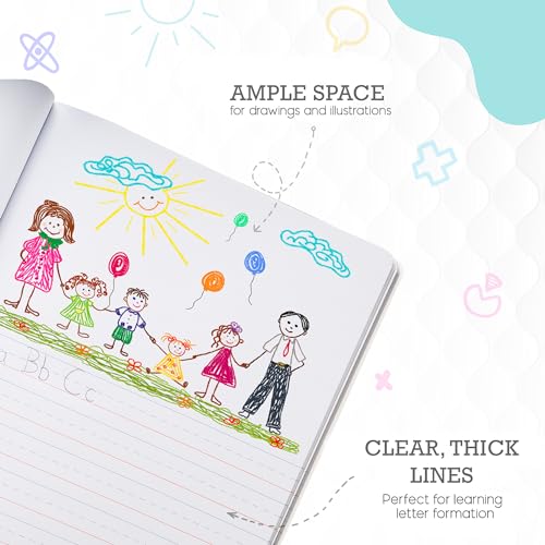 Primary Composition Notebook K-2, Primary Journal Grades K 2, Preschool, 1st Grade, Kindergarten Notebooks, Primary Ruled - 9.75 x 7.50 - Sturdy Covers - 100 Sheets - Assorted Colors (Bulk - 48 Pack) - style: Bulk - 48 Pack
