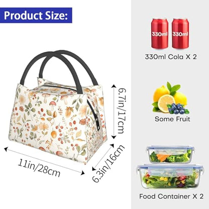 Sleeping Ginger Cat Lunch Box for Women Girls Adults Insulated Blooming Flowers and Kitten Rustic Lunch Bag for Work Picnic Camping Travel Gifts Large Capacity Cooler Thermal Reusable Tote Makeup Bags - color: Cat56