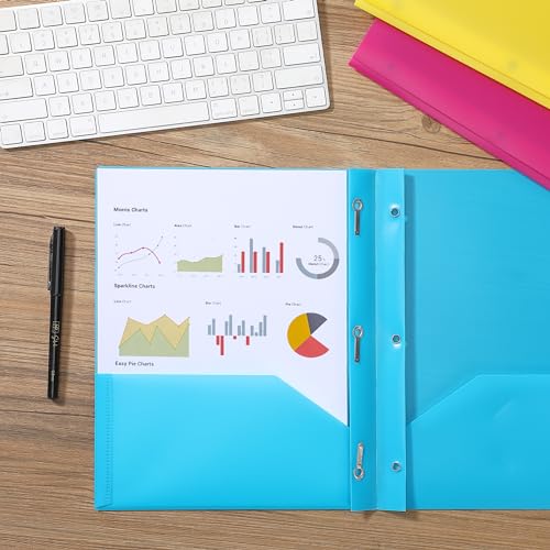 Mr. Pen- Plastic Folders with Pockets and Prongs, 15 Pack, Letter Size | Pocket Folders, Folders with Prongs - color: Bright Colors, size: 15 Pack