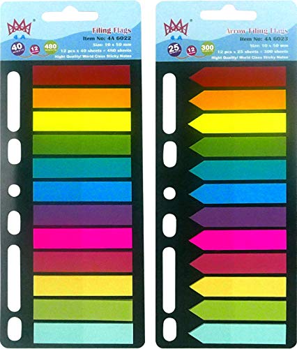780 Pcs Transparent Sticky Tabs Page Markers, Bright Colors, Writable Arrow Sticky Flags Annotation Book Tabs for Annotating Books, Page Markers for Books, Notebooks, 4A 60222 - color: Multi-colors