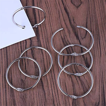 Antner 2 Inch (36 Pack) Loose Leaf Book Binder Rings, Nickel Plated Metal O Rings Keychain Key Ring, Silver Photo Album Flash Cards Index Cards Notebook Ring for School Home Office - size: 2 Inch-36 Pieces