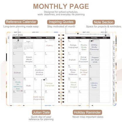 Planner 2026-2027, Weekly and Monthly Academic Year Calendar Planner, July 2026 - June 2027, Daily Agenda Book for Office School Supplies, A5(6.3'' x 8.5'') - color: 2607-Dachshund, size: 6.3"x8.5"(Jul 2026-Jun 2027)