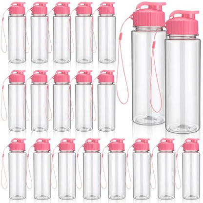 Mifoci 20 Pieces Water Bottle Bulk 17 oz Plastic Water Bottles Bulk Gym Sports Adults Reusable Large Bottles with Leak Proof Flip Top for Party Outdoor (Rose Red) - color: Rose Red