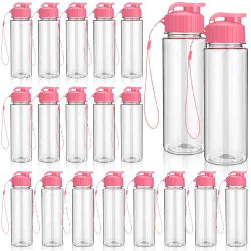 Mifoci 20 Pieces Water Bottle Bulk 17 oz Plastic Water Bottles Bulk Gym Sports Adults Reusable Large Bottles with Leak Proof Flip Top for Party Outdoor (Rose Red) - color: Rose Red