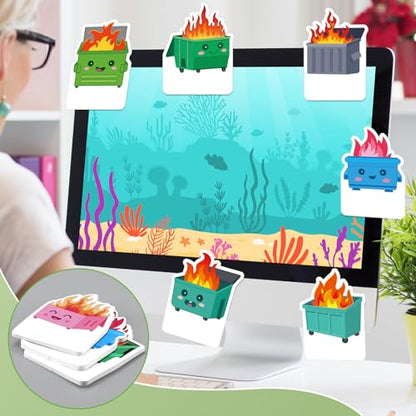 Yinder 24 Pads Cute Sticky Notes Fun Kawaii Dumpster Sticky Notes Pads Bulk Cartoon Memo Self Adhesive Gift for Back to School Veterinary Office School Tab Party Supplies - style: Dumpster