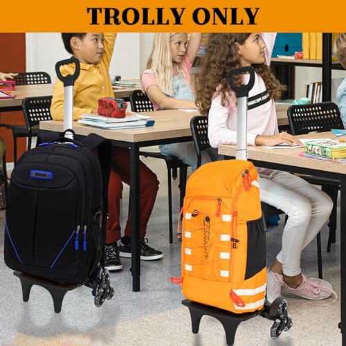 Backpack Trolley with Wheels, 6-Wheels Rolling Dolly Cart for Backpack, Luggage, Travel Hand Truck - size: 6 Wheels NO Edge