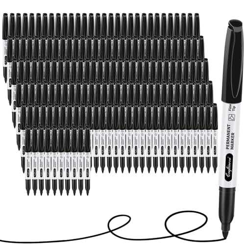 160 pack Black Permanent Markers Bulk Fine Point, Fine Tip Markers Set, Waterproof, Quick Drying and Fade Resistant, Works on Wood, Plastic, Paper, Metal for Classroom, Office, Home - size: 1 Count (Pack of 160)