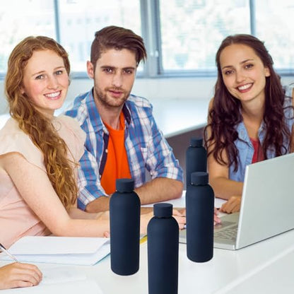 Bokon 10 Pcs Stainless Steel Water Bottle Bulk Teacher Employee Appreciation Gifts School Double Layer Vacuum 17 oz Small Mouth Sport Insulated Metal Reusable Flask Leakproof Lid - color: null
