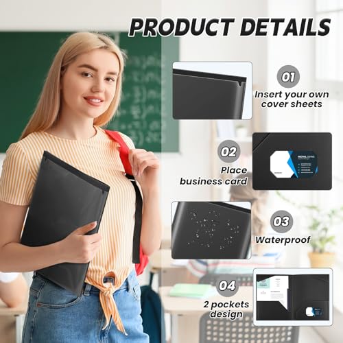 Henoyso 60 Pack Plastic Folders with Clear Front Pockets Bulk Heavy Duty File Folders with 2 Pockets and Card Slot for Student Teacher Back to School Supplies Office Presentation (Black) - color: Black