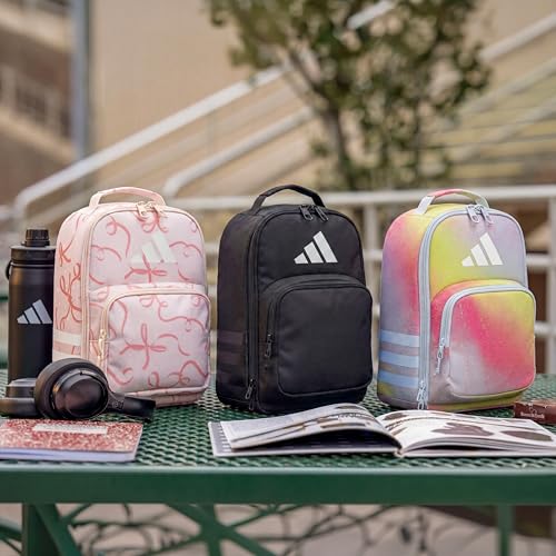 adidas Kids Santiago Lunch Bag for Girls & Boys – Insulated Cooler Lunchbox, 8L - color: 4.0/Distilled Pink/ White