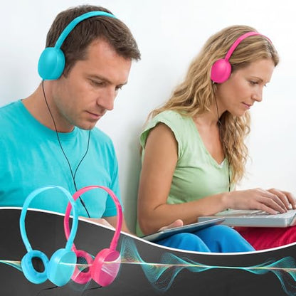 Flutesan 30 Pack Wired Headphones, Adjustable On Ear Headphones with Stereo, Earbuds for Schools, Laptop, Travel, Plane, Tablet(Mixed Colors) - color: Mixed Colors