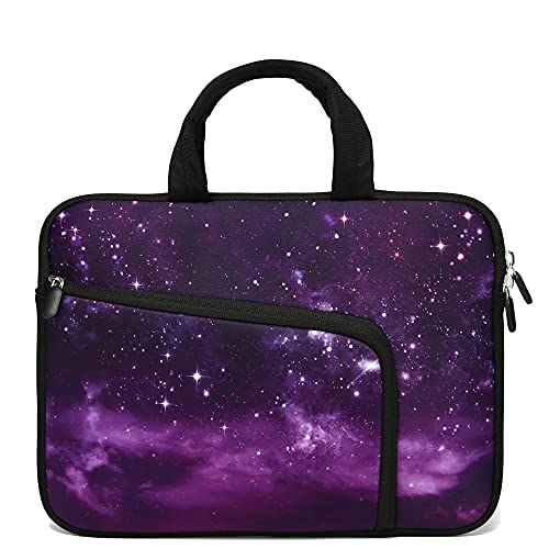 14 15 15.4 15.6 inch Laptop Handle Bag Computer Protect Case Holder Notebook Sleeve Neoprene Cover Soft Carrying Case with Extra Pockets for Dell Lenovo Toshiba HP Chromebook ASUS Acer(Purple Galaxy) - color: Purple Galaxy, size: For 14" 15-15.6 Inch