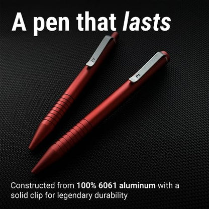 Everyman Crimson Grafton Mini Twist Refillable 0.7mm Gel Ink Pen | Sleek Anodized Aluminum Pocket Pen with Grooved Grip | Smooth Writing EDC Ink Pen for Office, Travel, Work & Gifting - color: Crimson, style: Twist