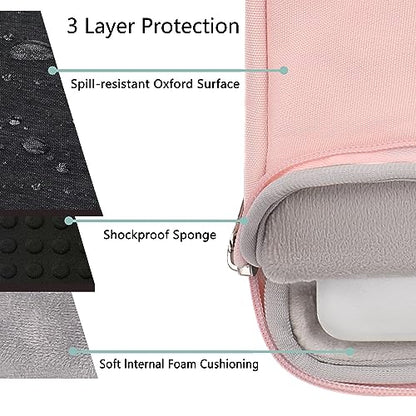 Voova Laptop Sleeve Carrying Case 13 13.6 Inch Compatible with MacBook Air 13 M1/M2/M3/M4, MacBook Pro 13/14, IPad Pro 13, Waterproof Slim Computer Cover Bag, Sakura Pink - color: Sakura Pink, size: 12.6-13.6 Inch