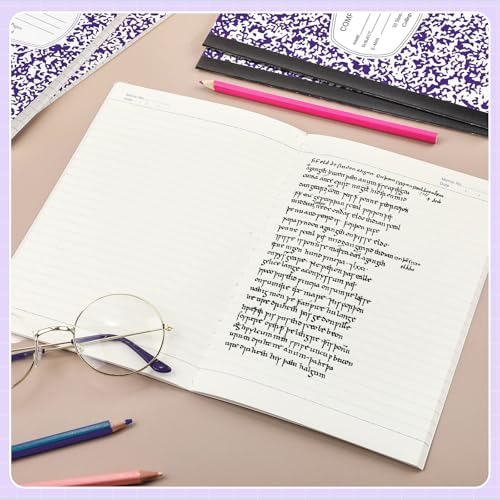 Fainne 100 Pack College Ruled Composition Notebooks A5,Purple | 30 Sheets/60 Pages Marble Cover Composition Journals Bulk for Back to School Classroom High College School Supplies - color: Purple