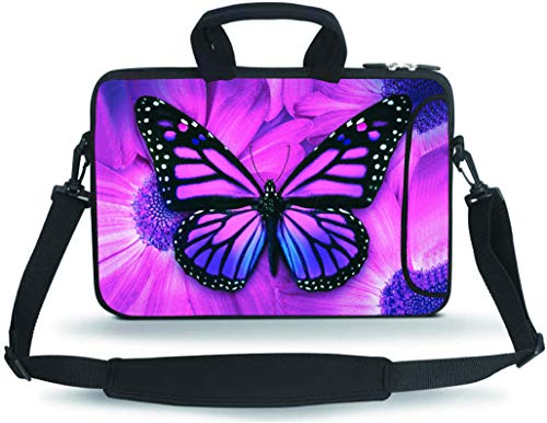 14 15 15.4 15.6 inch Messenger Bag Carrying Case Sleeve with Handle Accessory Pocket Fits 14 to 15-Inch Laptops/Notebook/Ebooks/Kids Tablet/Pad(Big Butterfly) - color: Big Butterfly, size: 14-15.6 inch