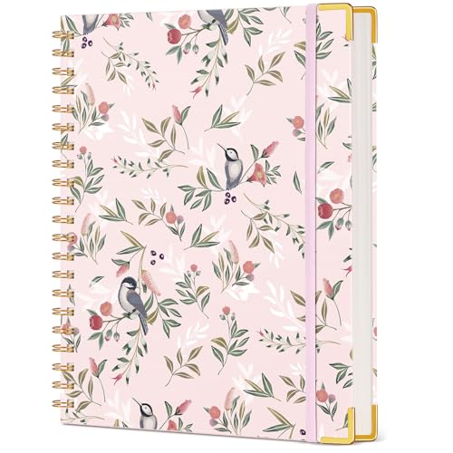 Cute Spiral Notebook Journal for Women, 200 Pages Lined Notebooks 8.5” x 11”, A4 Large Hardcover Spiral Journals with 100 GSM Thick Paper, College Ruled Notebook for Writing Work School, Woodland Floral - color: Woodland Floral, size: A4