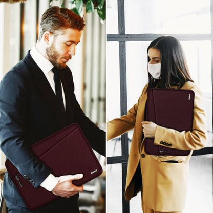 Laptop Case 14 inch, Traveling Water Resistant Laptop Sleeve with Pocket, Shockproof Protective Carrying Notebook Cover Compatible for 14 Inch MacBook Air/Pro, HP, Lenovo, Dell, ASUS, Wine Red - color: Wine Red, size: 14 Inch