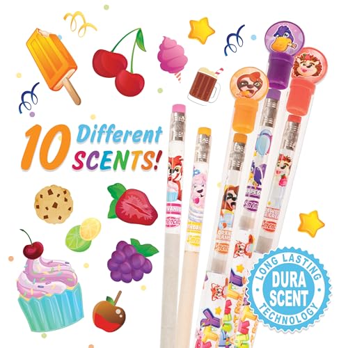 Party Smencils - Patented Gourmet Scented Graphite HB #2 Pencils made from Recycled Newspapers, 10 Count, Gifts for Kids, School Supplies - color: Party