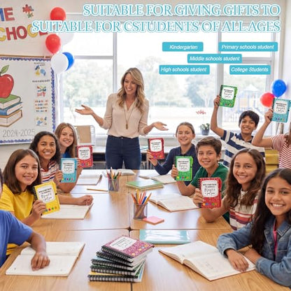 Dunzoom 40 Pcs Welcome Back to School Gifts Bulk Spiral Notebooks with Sticky Notes Motivational Pens First Day of School Notepads Party Favor for Teacher Student Classroom(Composition) - style: Composition