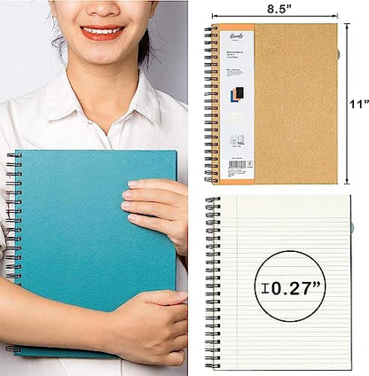3 Packs Spiral Notebook, Spiral Ruled Journal with Hard Cover, 8.5" x 11", 240 Pages, 100 GSM Paper, Notebooks for Work School Note Taking - size: 8.5x11